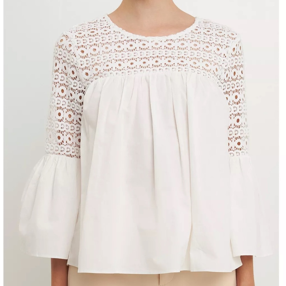 Endless Rose White Lace Top - Picture 1 of 11